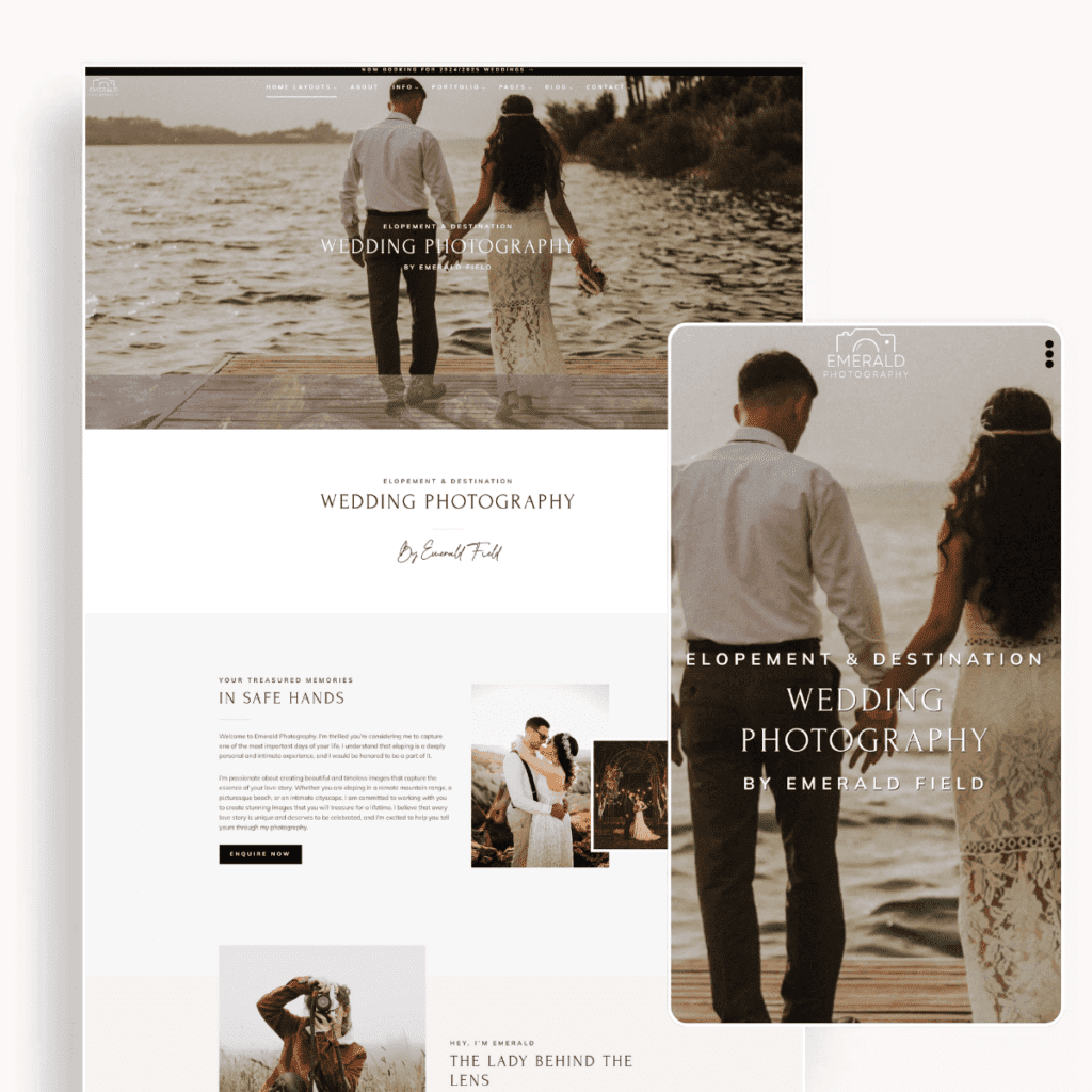 screenshot 3 site design for wedding photographers
