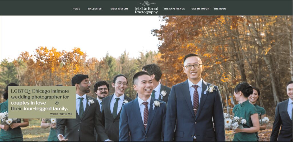 Screensnip of Mei Lin photo wedding service