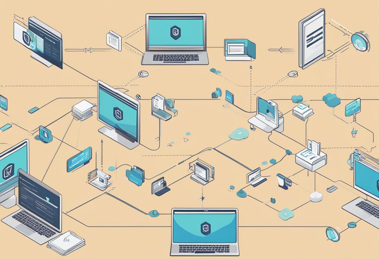 A computer screen displaying Flothemes and Kadence websites side by side, with arrows indicating migration process